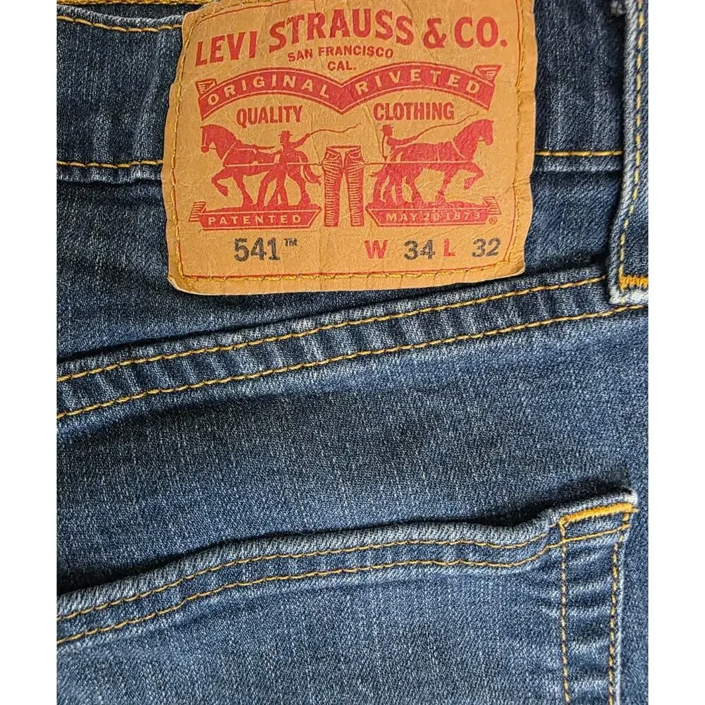 Levi's 541 Athletic Fit Jeans Men's 34x32 Blue Stretch Denim Medium Wash